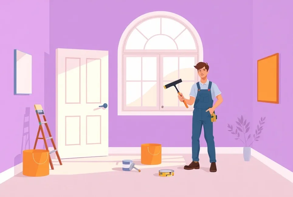 Intérieur rénové après travaux de peinture à L'Isle-d'Abeau