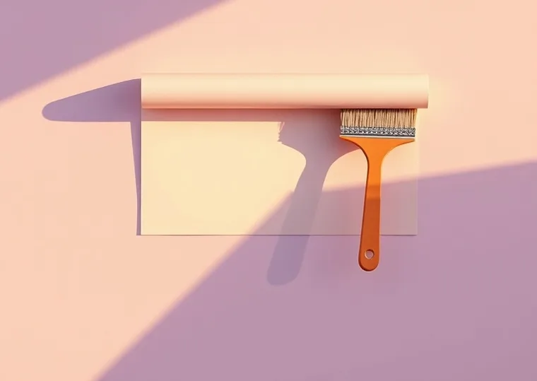 Pose de papier peint, rouleau et brosse à maroufler